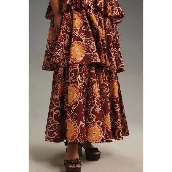 Anthropologie Atsu V-Neck Floral Tiered Maxi Dress NWT SZ 1X - Picture 4 of 16